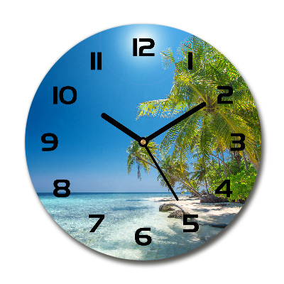 Horloge ronde murale Plage des Maldives