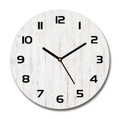 Horloge en verre ronde Fond en bois tableau blanc