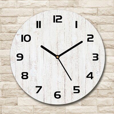 Horloge en verre ronde Fond en bois tableau blanc