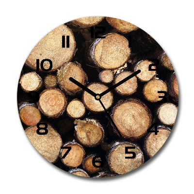 Horloge ronde Bûches de bois