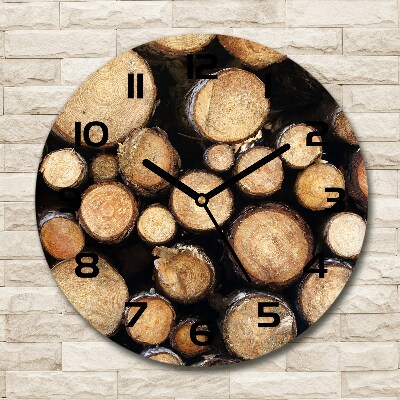 Horloge ronde Bûches de bois