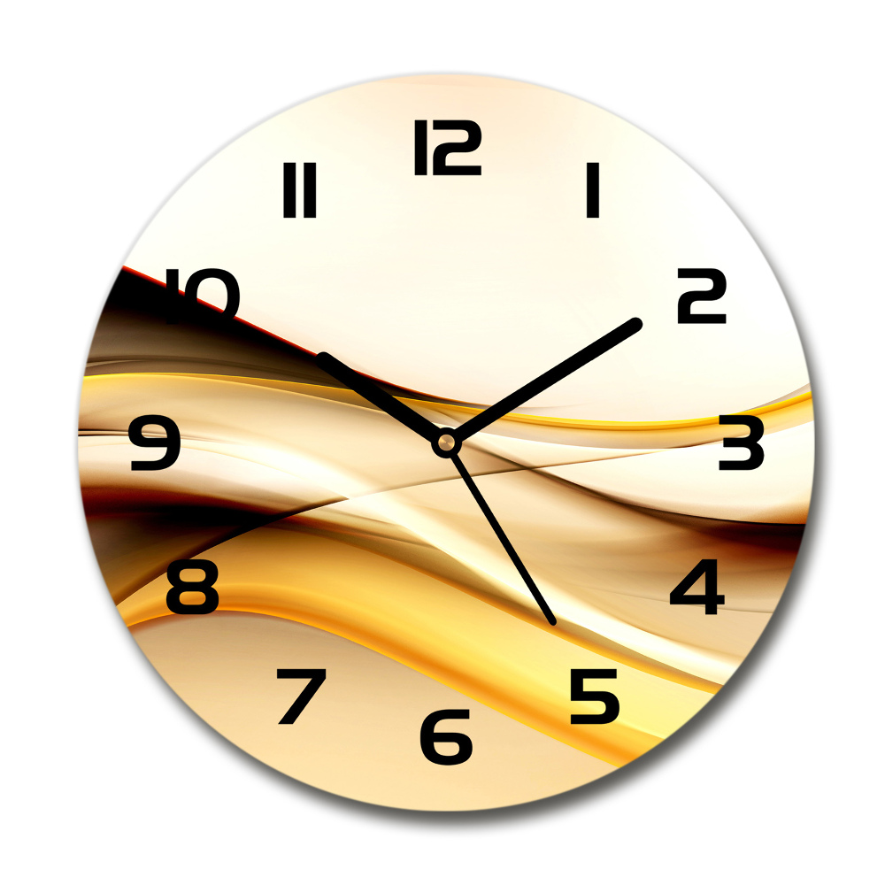 Horloge ronde Vagues abstraites en or