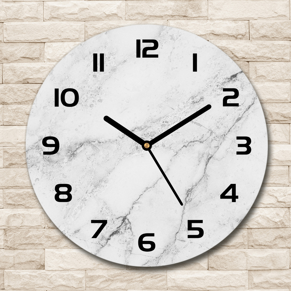 Horloge ronde murale Marbre blanc