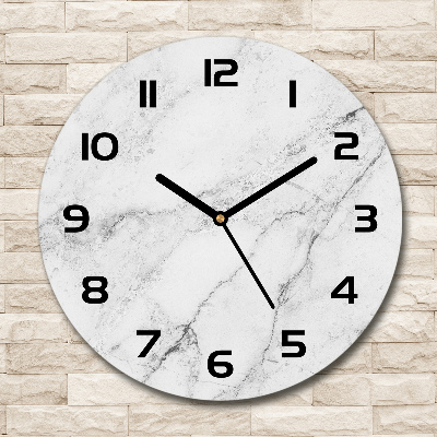 Horloge ronde murale Marbre blanc