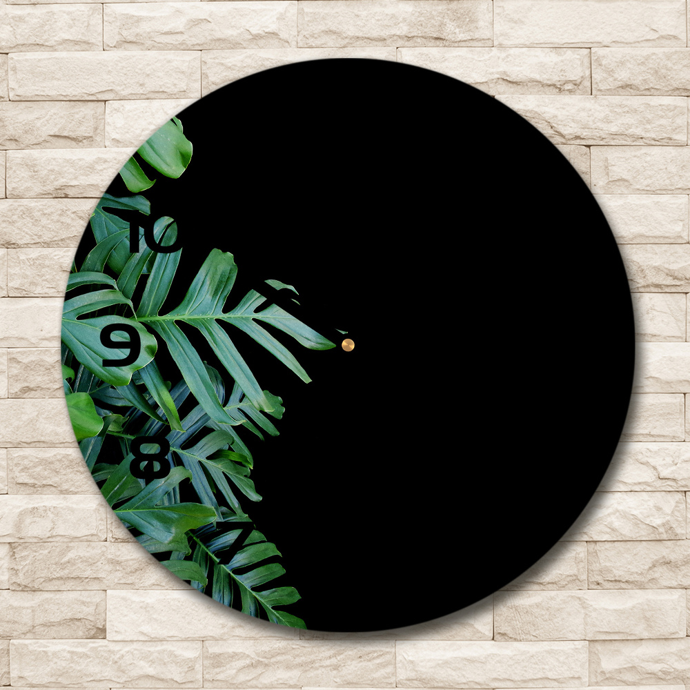 Horloge ronde murale Monstera