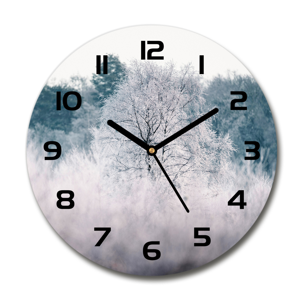 Horloge ronde murale Arbres en hiver