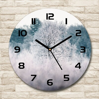 Horloge ronde murale Arbres en hiver