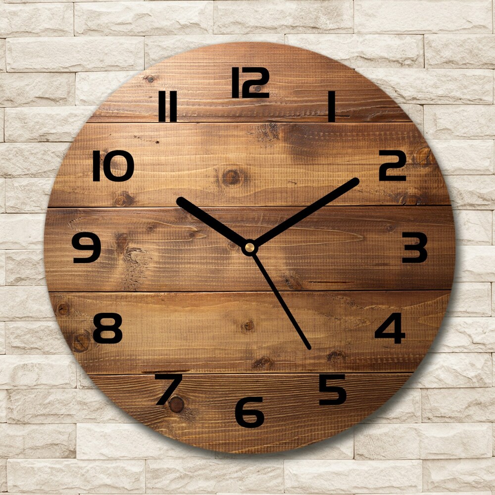 Horloge ronde Fond en bois