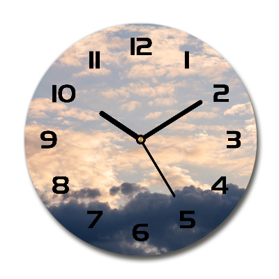 Horloge ronde murale Nuages roses