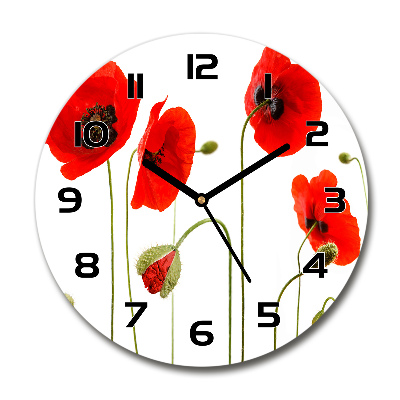 Horloge ronde murale Coquelicots