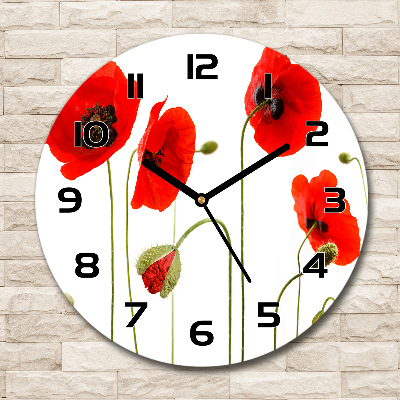 Horloge ronde murale Coquelicots