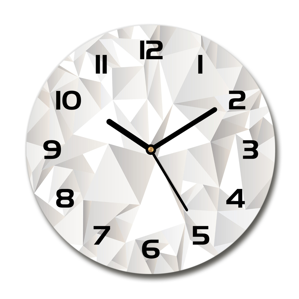 Horloge en verre ronde Fond 3D blanc abstrait