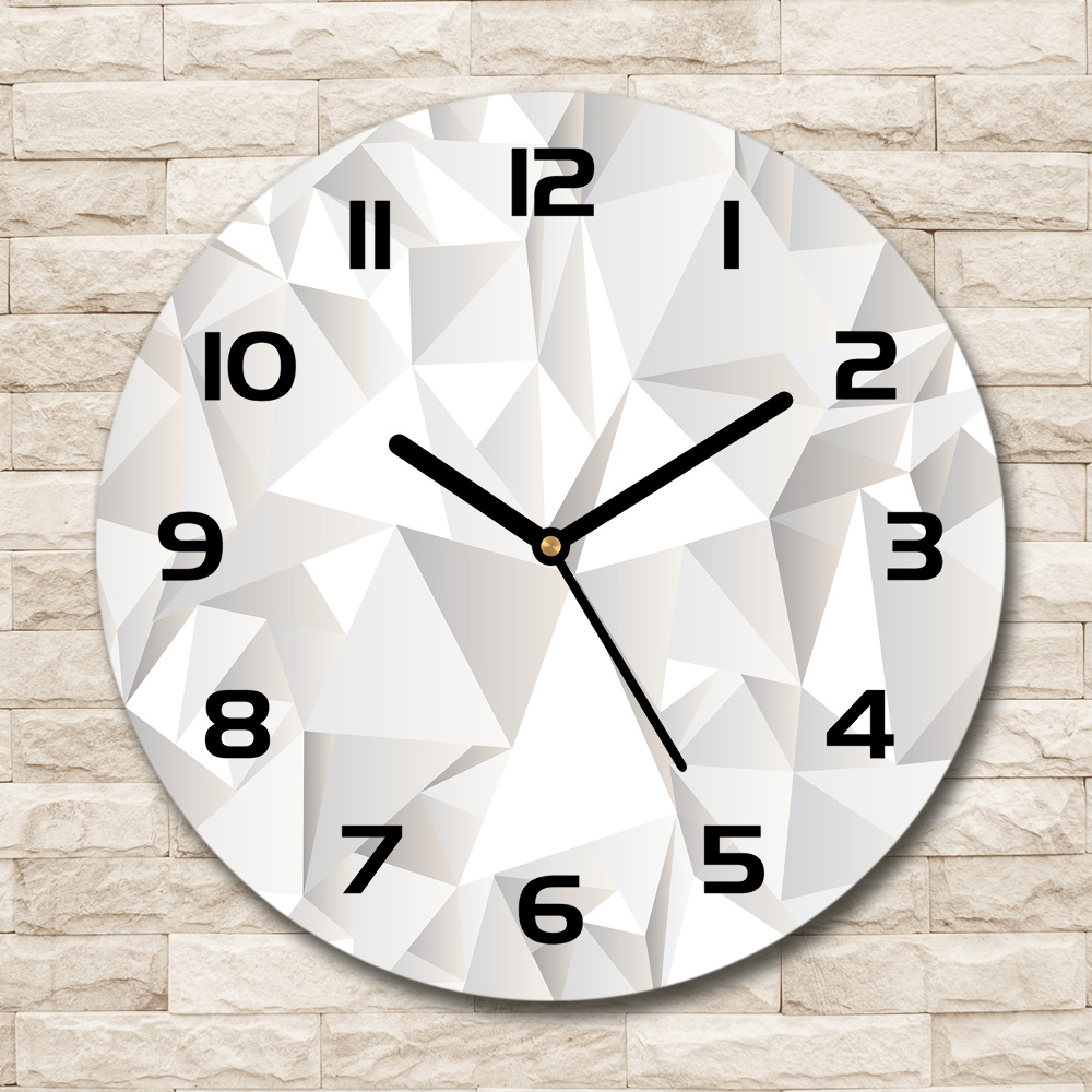 Horloge en verre ronde Fond 3D blanc abstrait