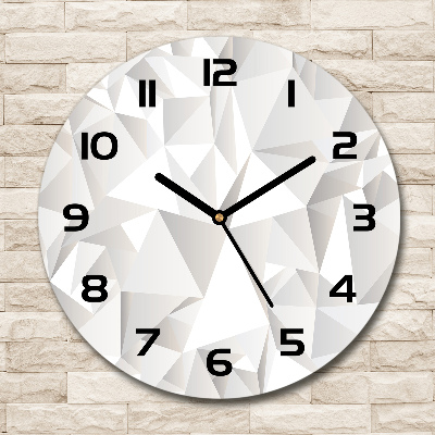 Horloge en verre ronde Fond 3D blanc abstrait