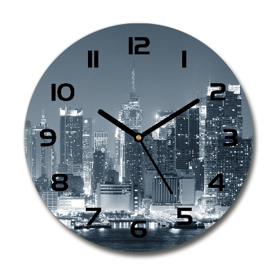 Horloge ronde en verre Manhattan New York