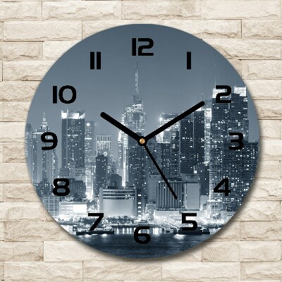 Horloge ronde en verre Manhattan New York