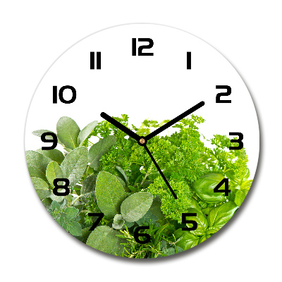 Horloge ronde murale Herbes aromatiques