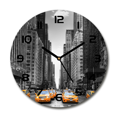 Horloge ronde murale Taxis New York