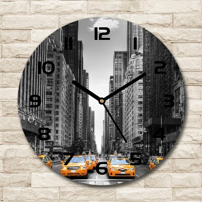 Horloge ronde murale Taxis New York