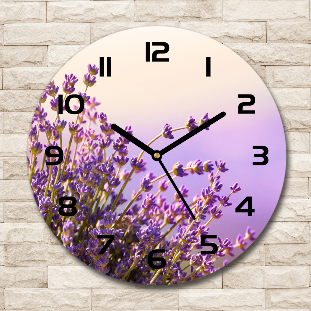 Horloge ronde murale Lavande violette