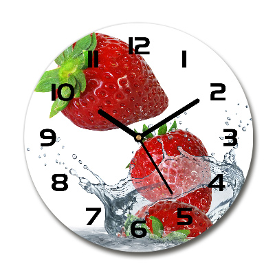 Horloge ronde murale Fraises et eau