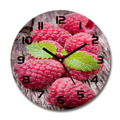 Horloge en verre ronde Framboises