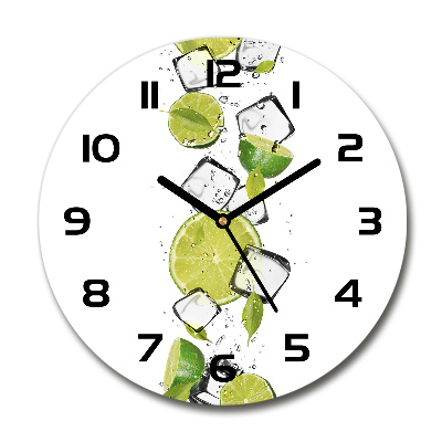 Pendule murale ronde Citron vert sur glace