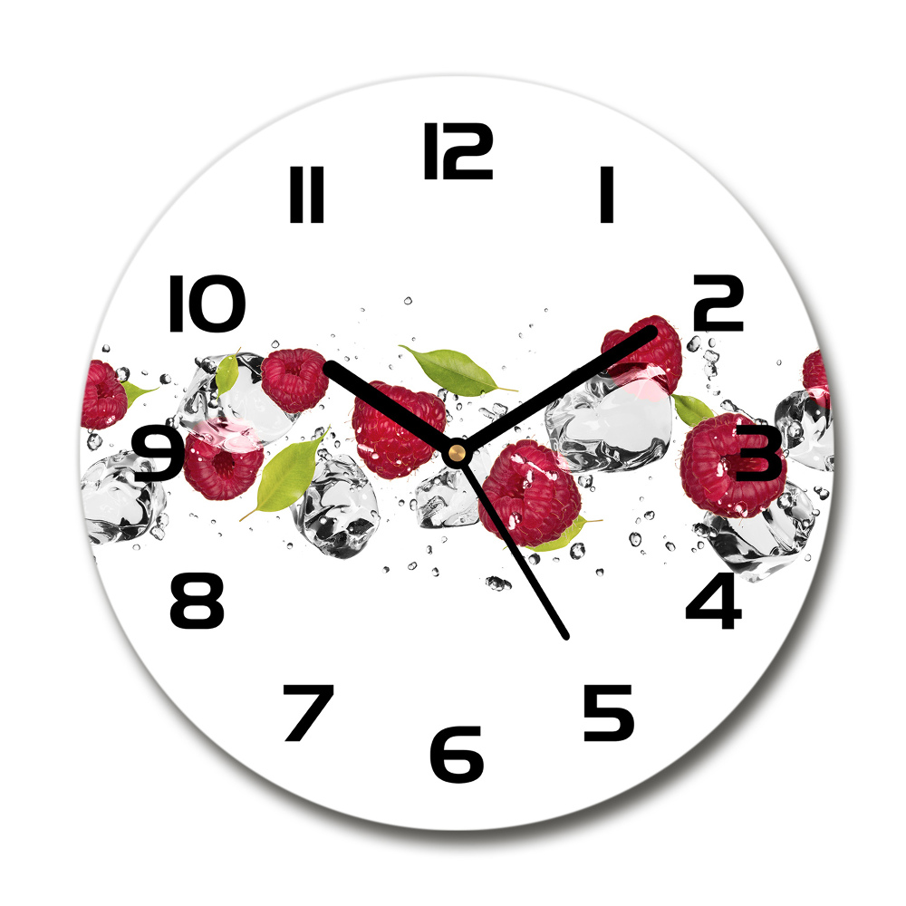 Horloge ronde Framboises et eau