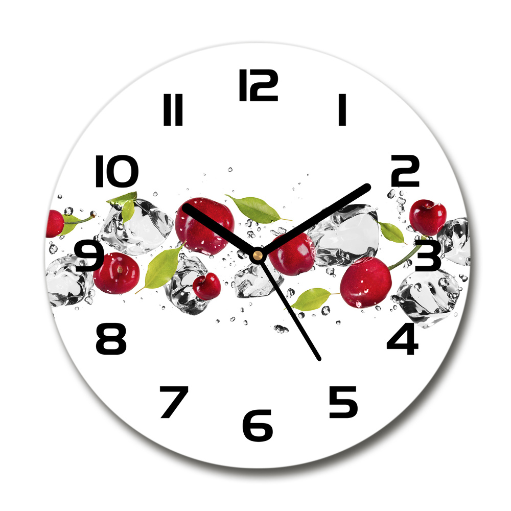 Horloge ronde Cerises et eau