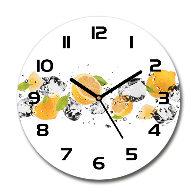 Horloge ronde Citron et eau