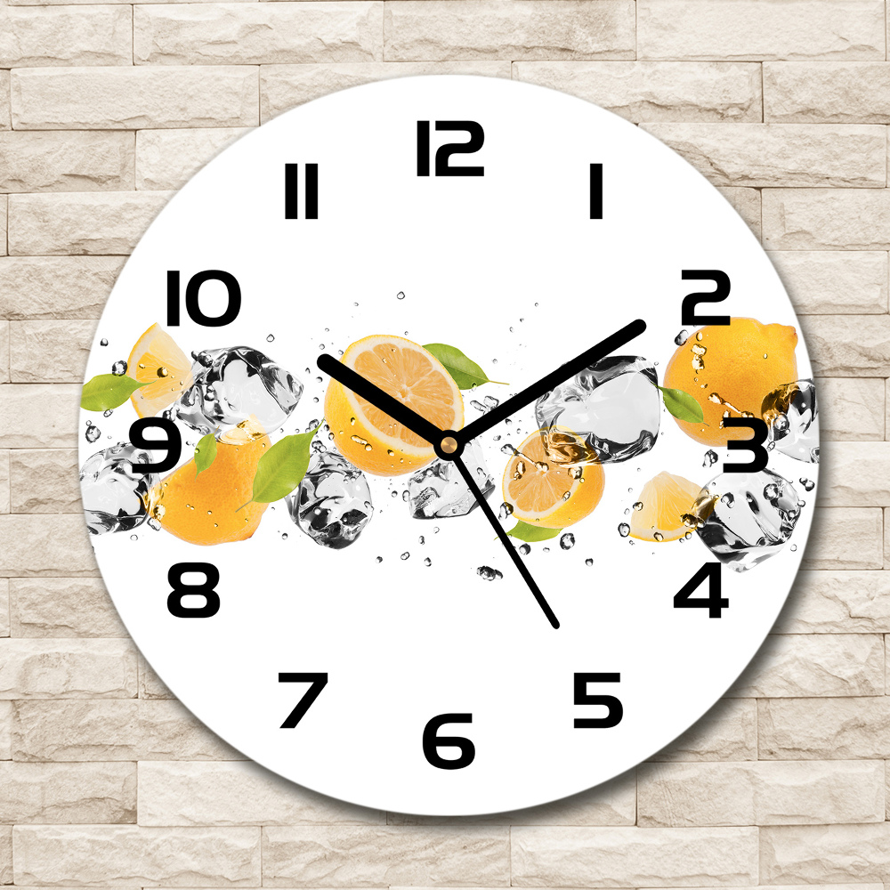 Horloge ronde Citron et eau