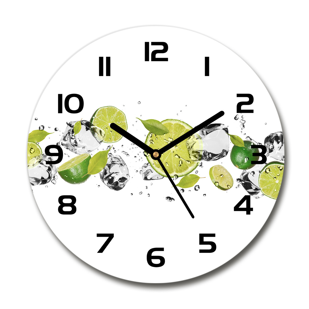 Horloge ronde Citron vert et eau