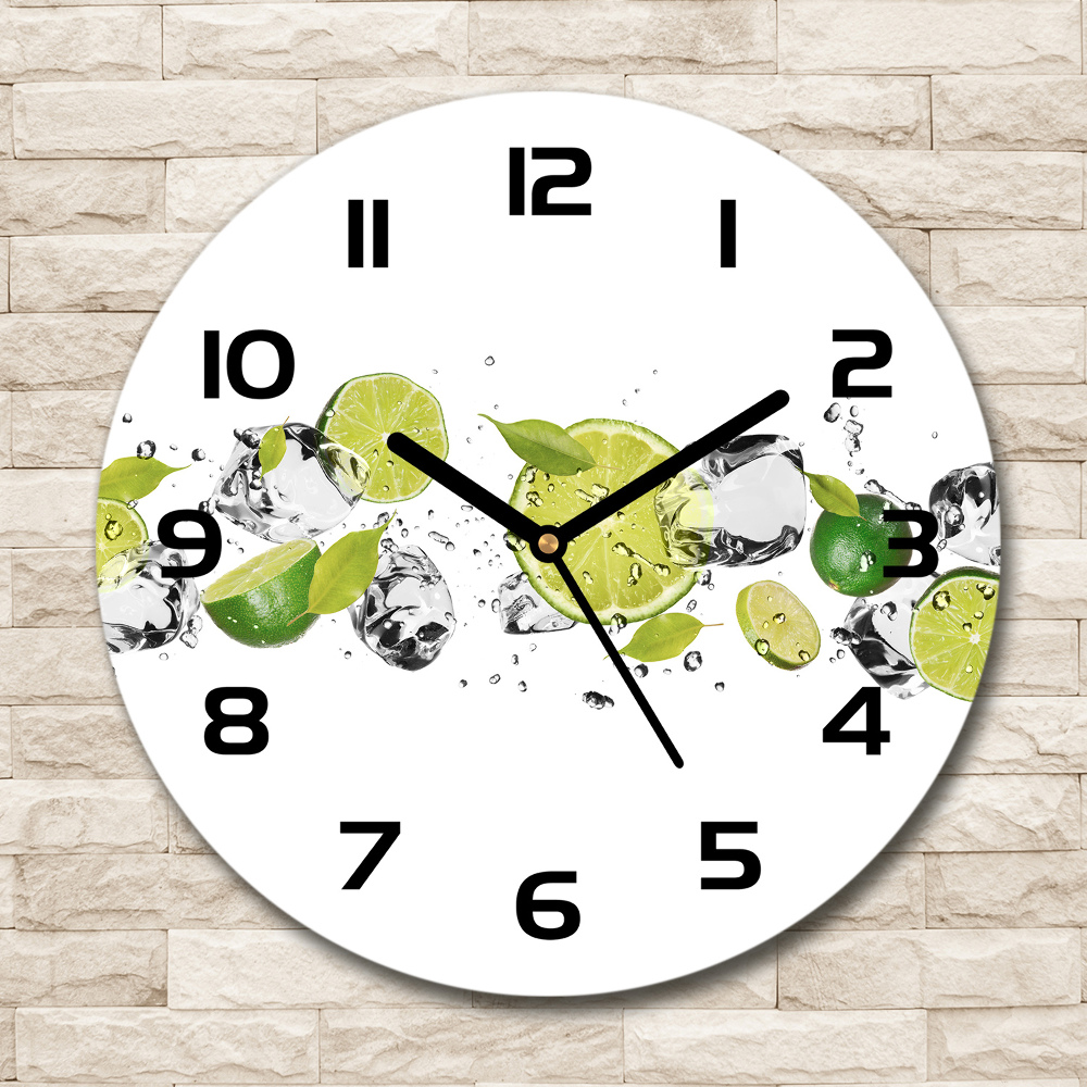 Horloge ronde Citron vert et eau