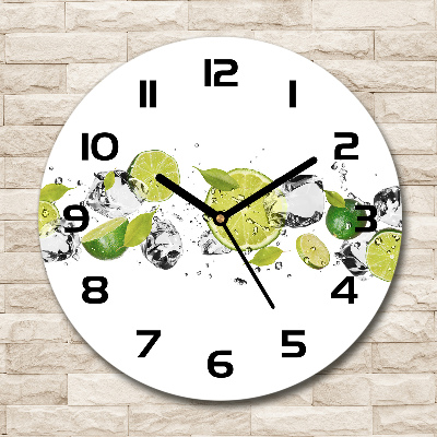 Horloge ronde Citron vert et eau