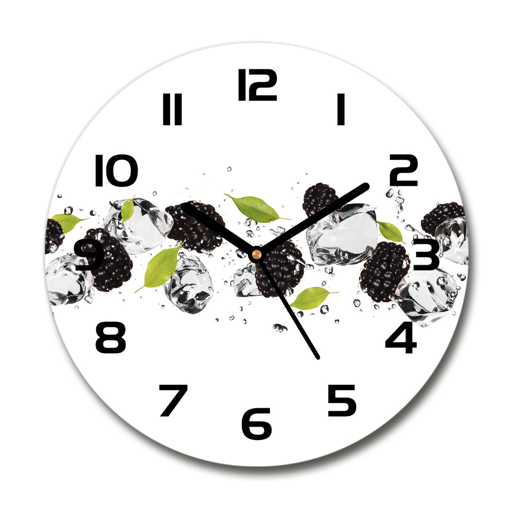 Horloge en verre ronde Cerises et eau