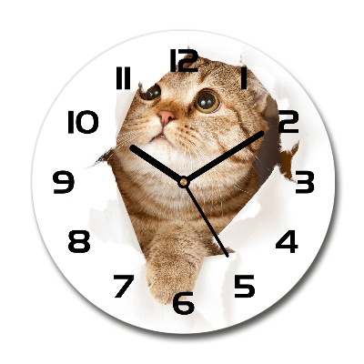 Horloge ronde Chat