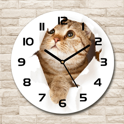 Horloge ronde Chat