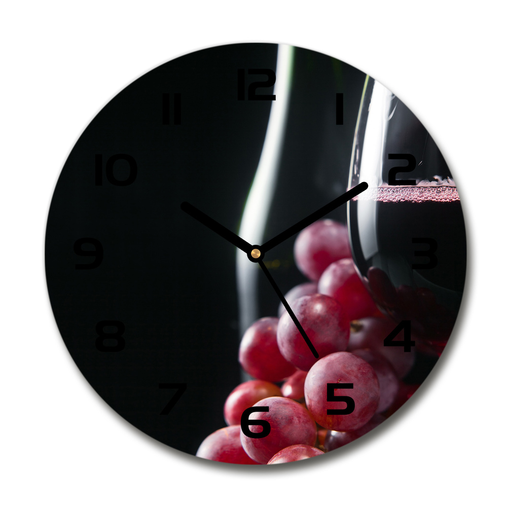 Horloge ronde Raisins et vin