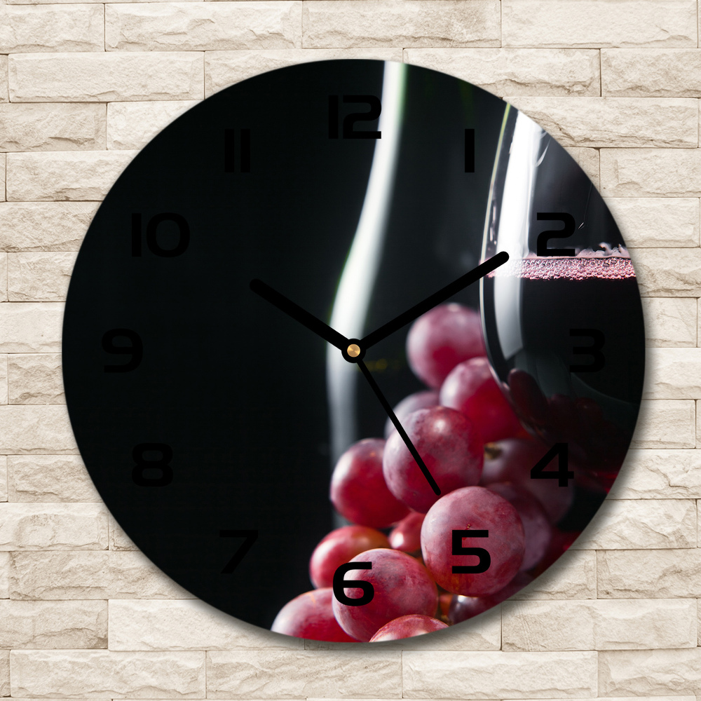 Horloge ronde Raisins et vin