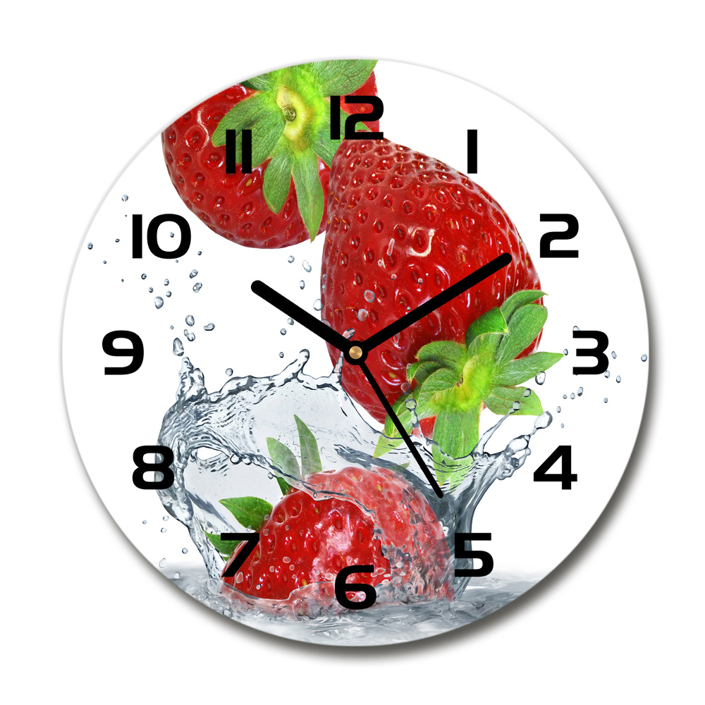 Horloge ronde Fraises et eau