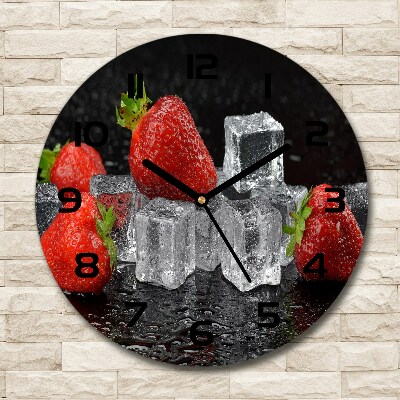 Horloge ronde Fraises et glace