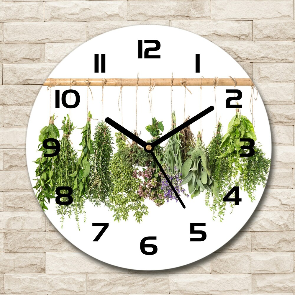 Horloge ronde Herbes sur une ficelle