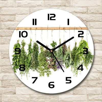 Horloge ronde Herbes sur une ficelle