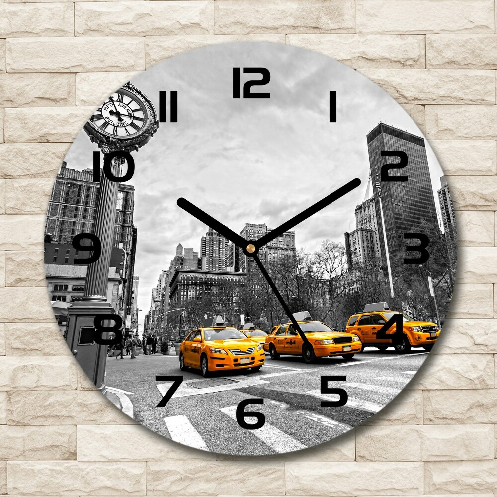 Pendule murale ronde Taxis New York