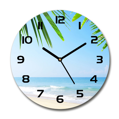 Horloge en verre ronde Plage tropicale