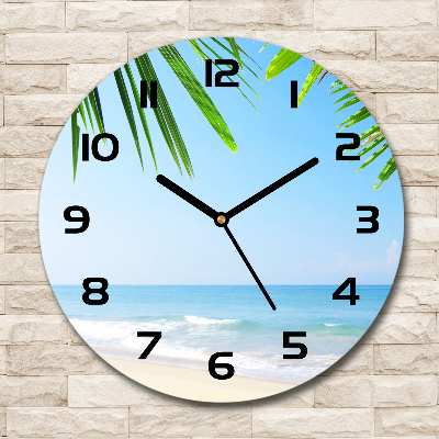 Horloge en verre ronde Plage tropicale