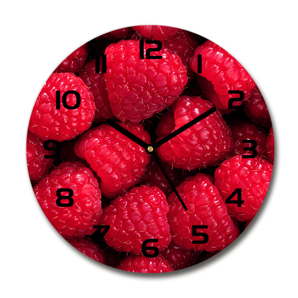 Horloge en verre ronde Motif framboise