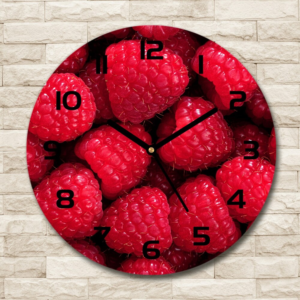 Horloge en verre ronde Motif framboise