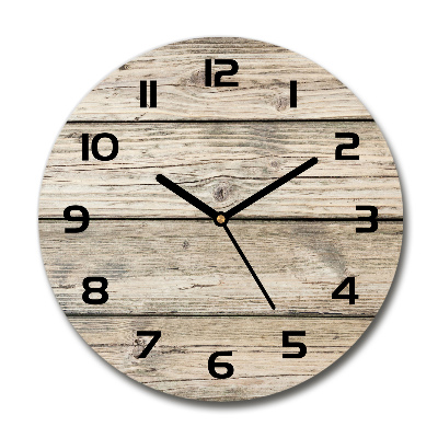 Horloge en verre ronde Fond en bois