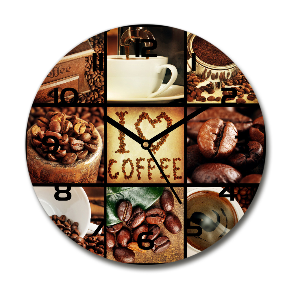 Horloge ronde murale Collage de café